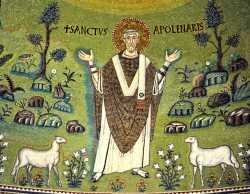 Сщмч. Аполлинарий Равеннский. Мозаика VI в. в базилике св. Аполлинария, Равенна