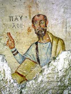 Ап. Павел. Фреска конца V в. в Павловой пещере, Эфес