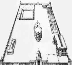 Спасо­-Вифанский монастырь. Рис. из альбома 1745 г.