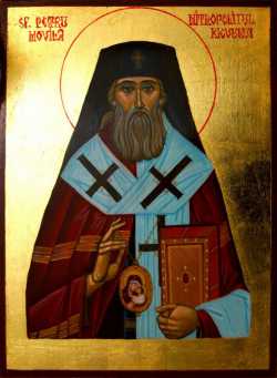 Свт. Петр (Могила), митр. Киевский. Румынская икона (нач. XXI в.)