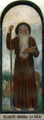 Св. Иоанн Чешский, Пустынник. Фреска на стене храма Иоанна Крестителя, Святы-Ян-под-Скалоу, Чехия