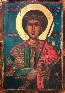 Аравийская икона святого Георгия Победоносца. Монастырь Зограф, Афон