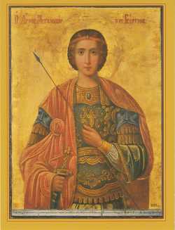 Икона св. великомученика Георгия Победоносца из Раифского Георгиевского монастыря на Синае. Египет.