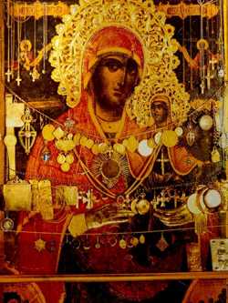 Икона праведной Анны с младенцем Марией. Большой скит святой Анны. Афон