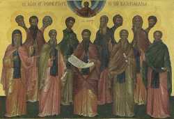 Преподобномученик Евфимий, игумен Ватопедского монастыря и с ним 12 монахов