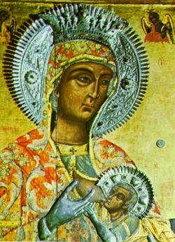 Образ Божией Матери "Млекопитательница". Икона XV в. Афонский Григориевский монастырь.