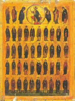 Святые отцы Синая. Начало XIII века. Византийская икона Синая