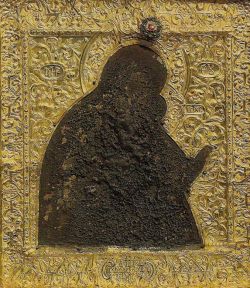 Акафистная икона Божией Матери. XIV в. Монастырь Дионисиат. Афон