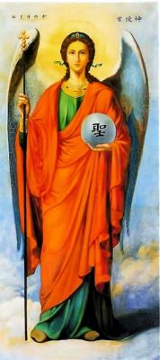 Архангел Гавриил. Икона на холсте Ирины Ямасита, 1894 г. Саппорский Преображенский храм.