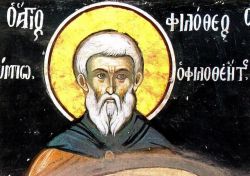 Прп. Филофей Филофеит, основатель монастыря на Афоне. Фреска