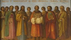 Икона 12-ти греков, строителей соборной Успенской церкви Киево-Печерской Лавры