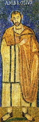 Свт. Амвросий Медиоланский. Мозаика (IV-V вв.) в базилике св. Амвросия, Милан