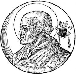 Иоанн I, папа Римский. Гравюра. 1600 г. Из кн. Historia delle vite dei sommi pontefici. Venezia, 1607