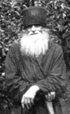 Прп. Илия (Чеботарёв) в скиту во имя св. Иоанна Предтечи на острове Валаам. Фотография. Около 1893 года