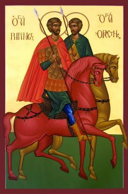 Икона мучеников Ригина и Ореста Кипрских