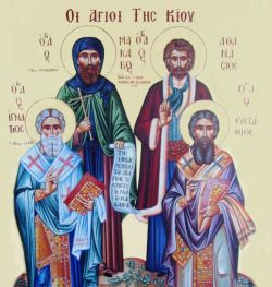 Собор Киосских (Кийских) святых. Фрагмент греческой иконы