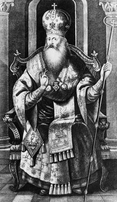 Афанасий V, патриарх Иерусалимский. Гравюра. 1-я пол. XIX в. (ГИМ)