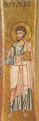 Св. апостол и евангелист Лука. Греция. Монастырь Осиос Лукас. Византийская мозаика начала XI века.