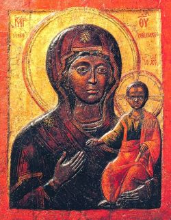 Влахернская икона Божией Матери.  Вторая половина XV в. (на основе XIII в.). Константинополь (ГММК)