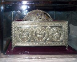 Мощи прп. Лаврентия Саламинского в Никольской церкви монастыря "Фанеромени"