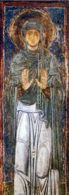 Прп. Макрина Младшая. Фреска (X-XI в.) в киевском Софийском соборе