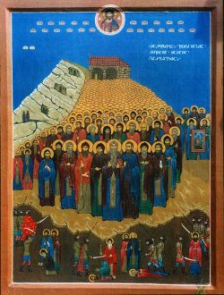 Преподобномученики Гареджийские, от персов убиенные. Грузинская икона