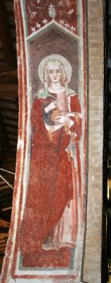 Мц. Иллюмината дева. Фреска в церкви Сан-Себастьяно, г. Канцано, Италия