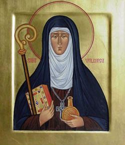 Прп. Вальбурга Хайденхаймская. Икона (Великобритания?, 1990-е гг.)