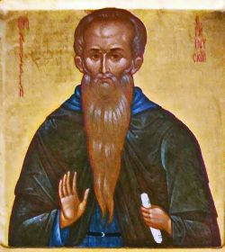 Прп. Анувий Египетский. Русская миниатюрная икона