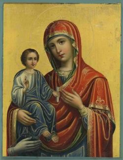 Икона Богородицы "Троеручица". Афон.