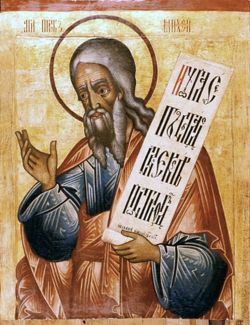 Прор. Михей Морасфитянин. Икона (1-я четверть XVIII в.) из пророческого ряда церкви Преображения, Кижи