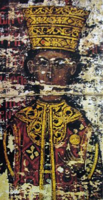 Принцесса Мара. Изображение на хрисовуле (грамоте) Георгия Бранковича монастырю Эсфигмен, 1429 г.