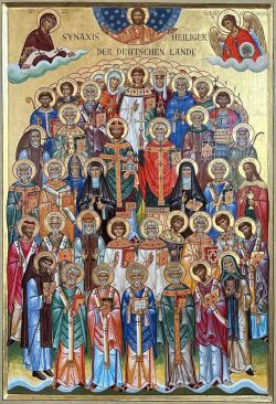 Собор святых, в земле Германской просиявших. Икона (автор Александр Столяров), Германия, 2024 г.