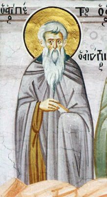 Прп. Петр Египетский. Фреска