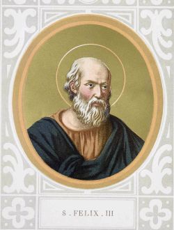 Свт. Феликс III, папа Римский. Гравюра XVIII в.