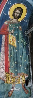 Прмч. Галактион. Фреска в монастыре Дионисиат, Афон (автор Тзортзи (Зорзис) Фука, 1547 г.)