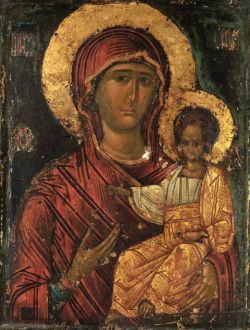 Икона Богородицы "Палеологи́на". XIV в. Монастырь Григориат, Афон